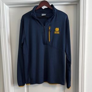 Notre Dame ND Logo Columbia Quarter-Zip Pullover sz Large